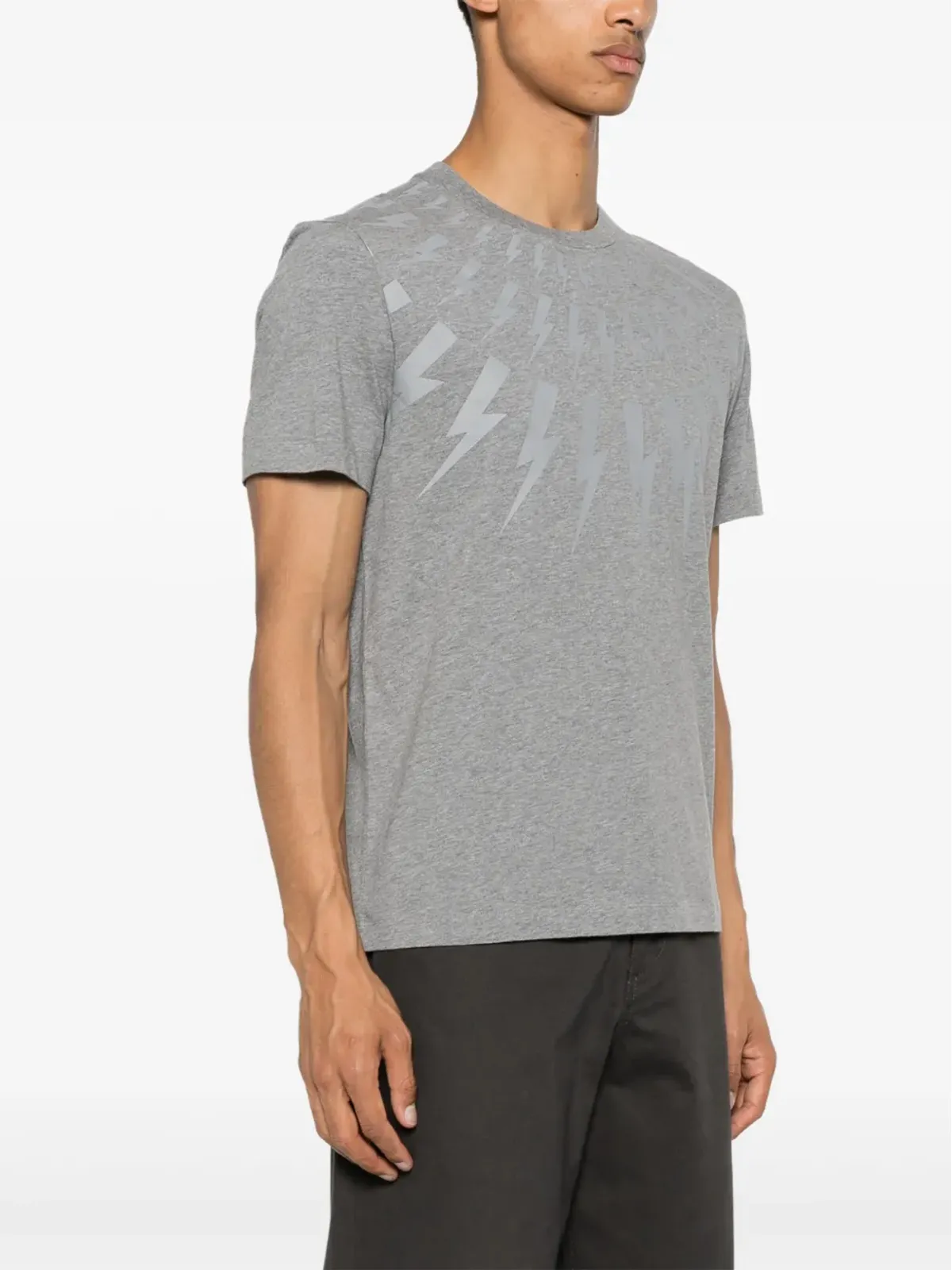 Neil Barrett ボルトプリント コットン Tシャツ - 画像3