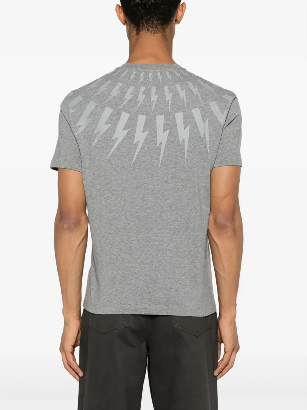 Neil Barrett ボルトプリント コットン Tシャツ - 画像4