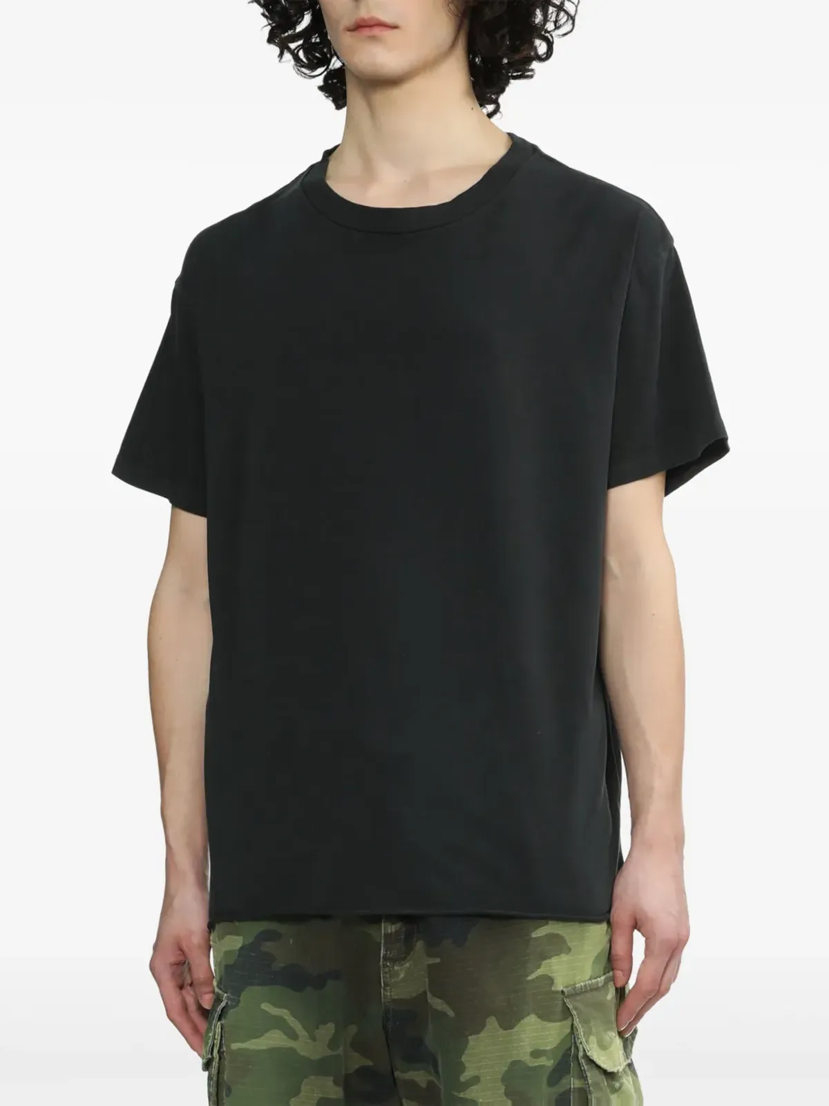 424 ラウンドネック半袖Tシャツ - ブラック - 画像3