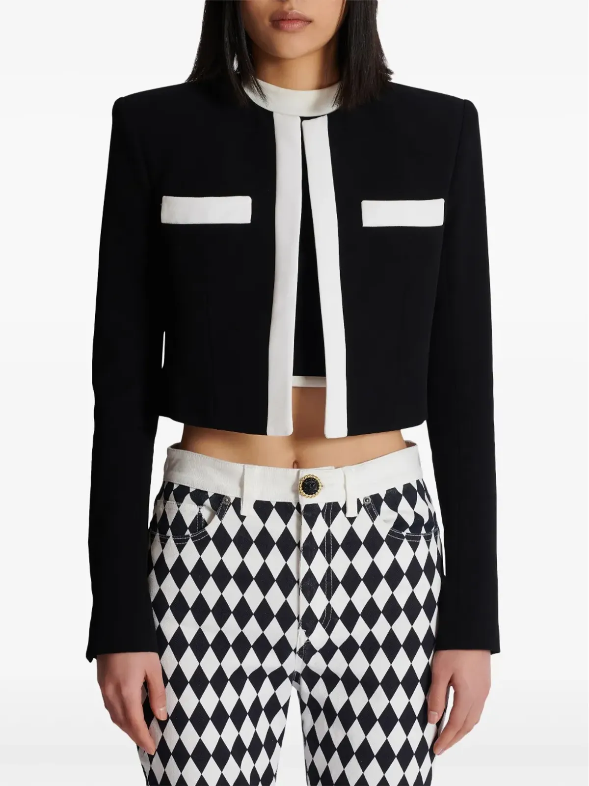Balmain Spencer クリープクロップドジャケット - ブラック - 画像5