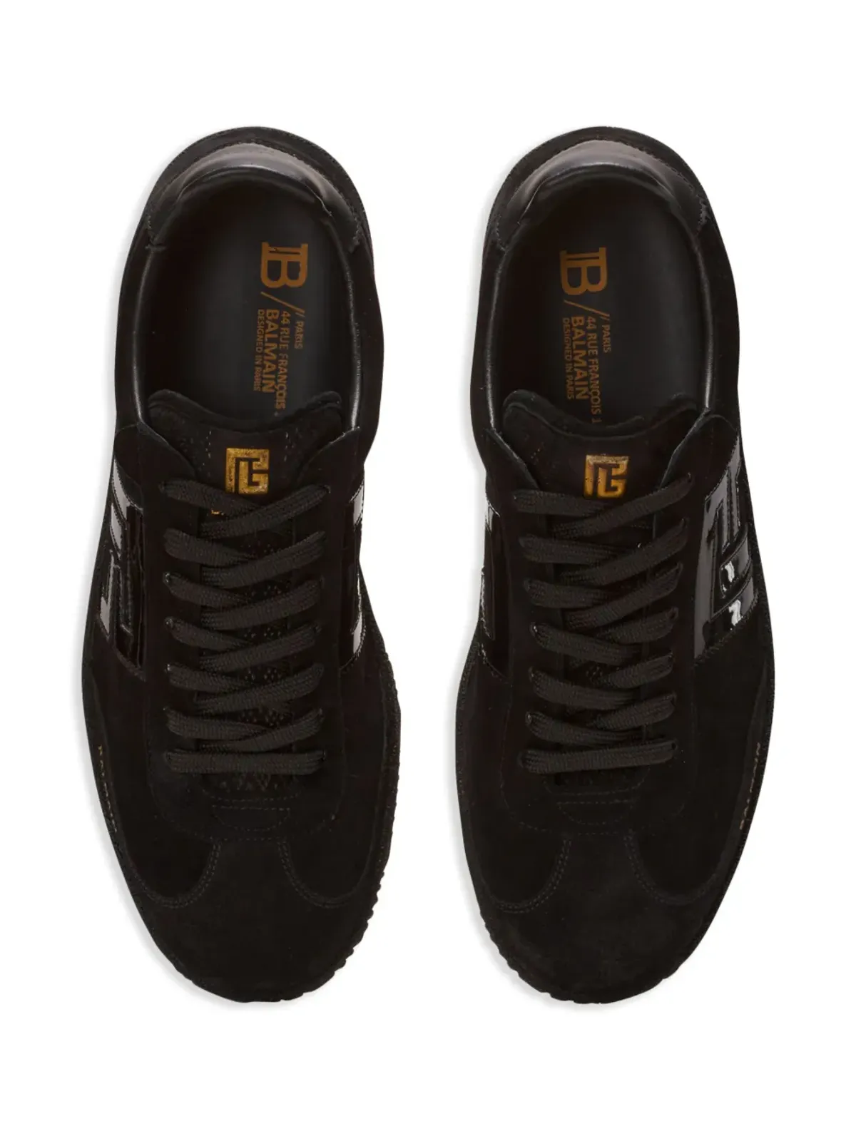 Balmain Swan スエード スニーカー - ブラック - 画像3