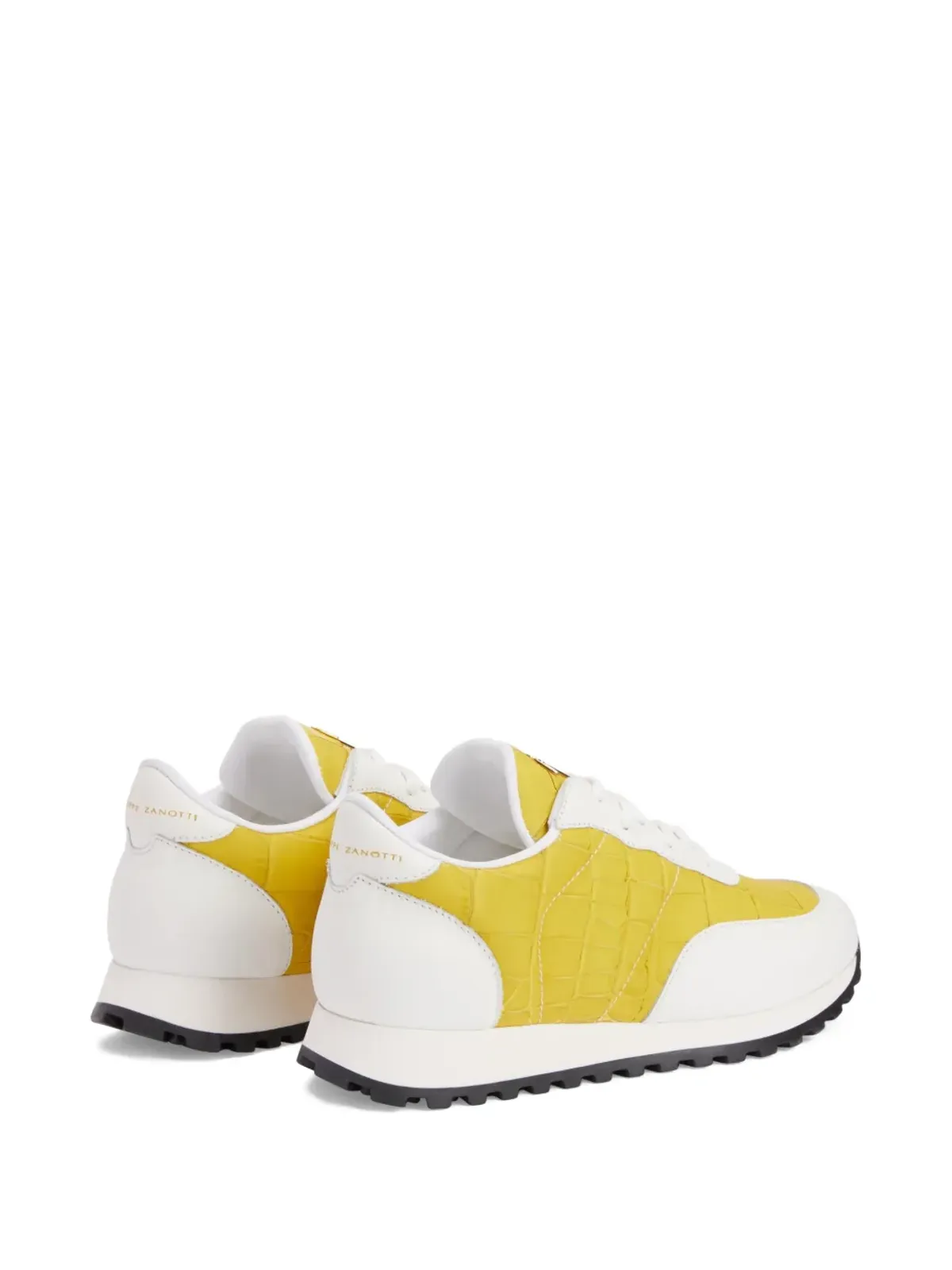 Giuseppe Zanotti ジミ クロコダイル型押しレザー スニーカー - イエロー - 画像3