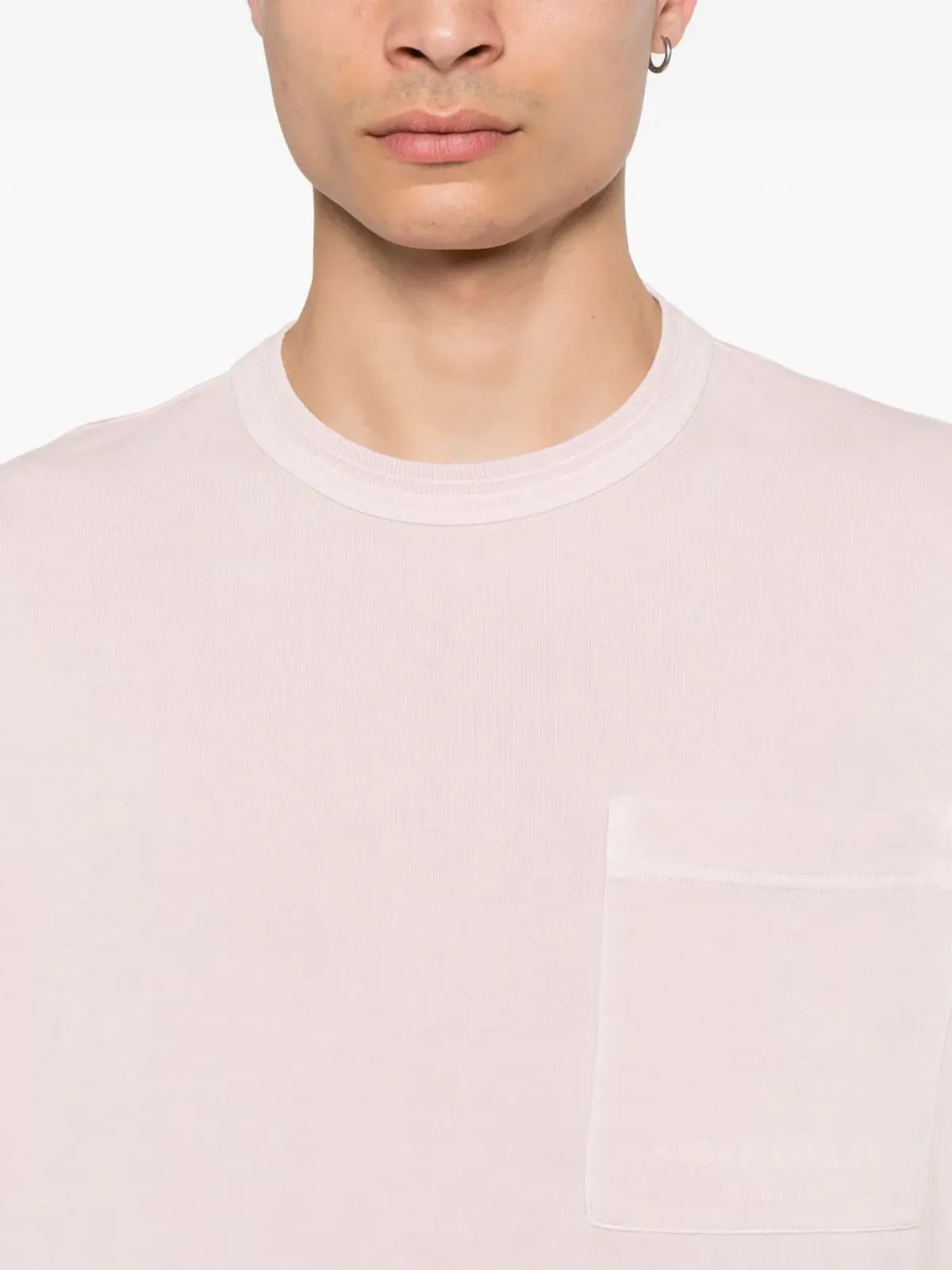 Stone Island ロゴプリント コットンTシャツ ピンク - 画像5