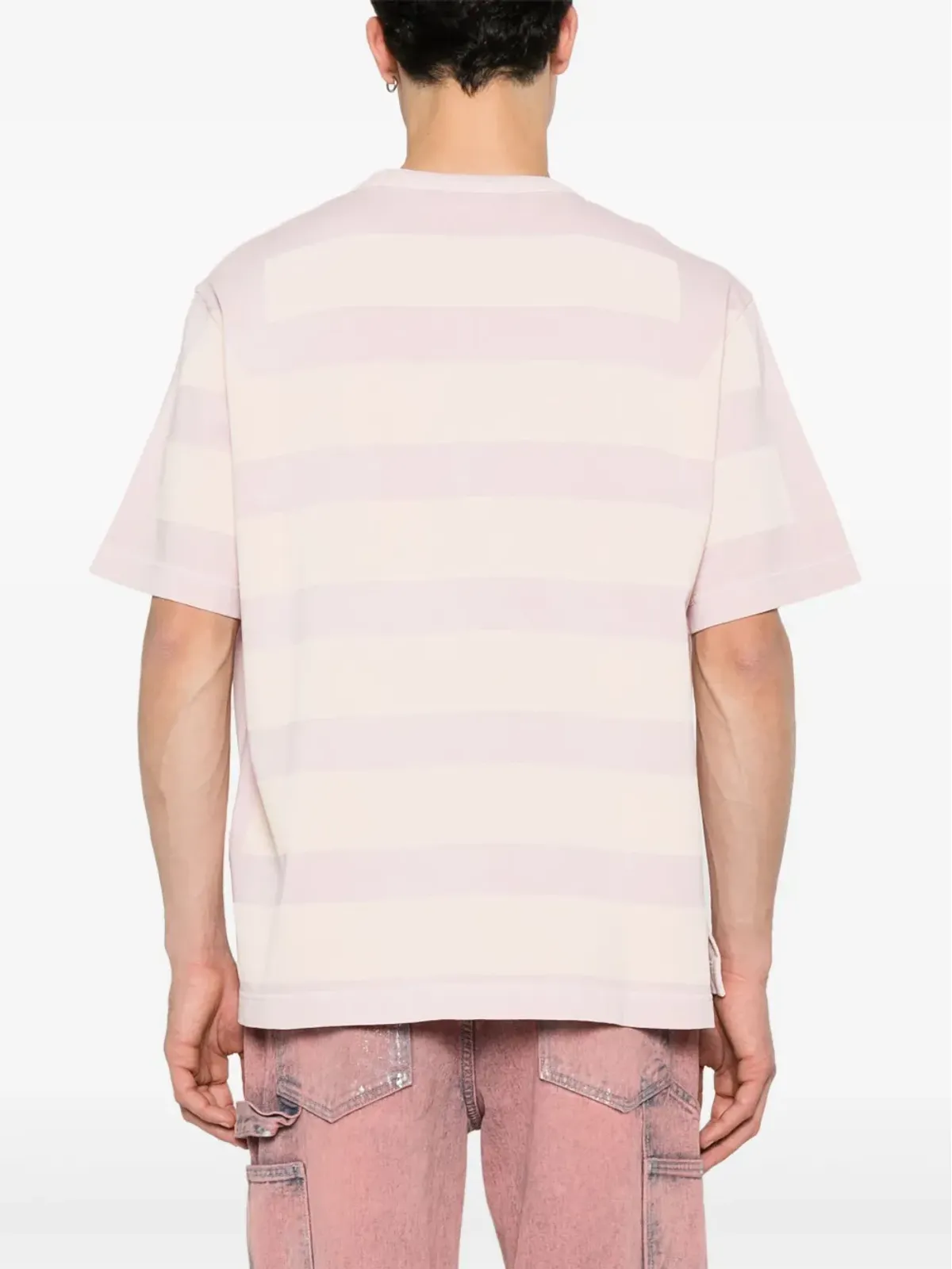 Stone Island ロゴプリント コットンTシャツ ピンク - 画像4
