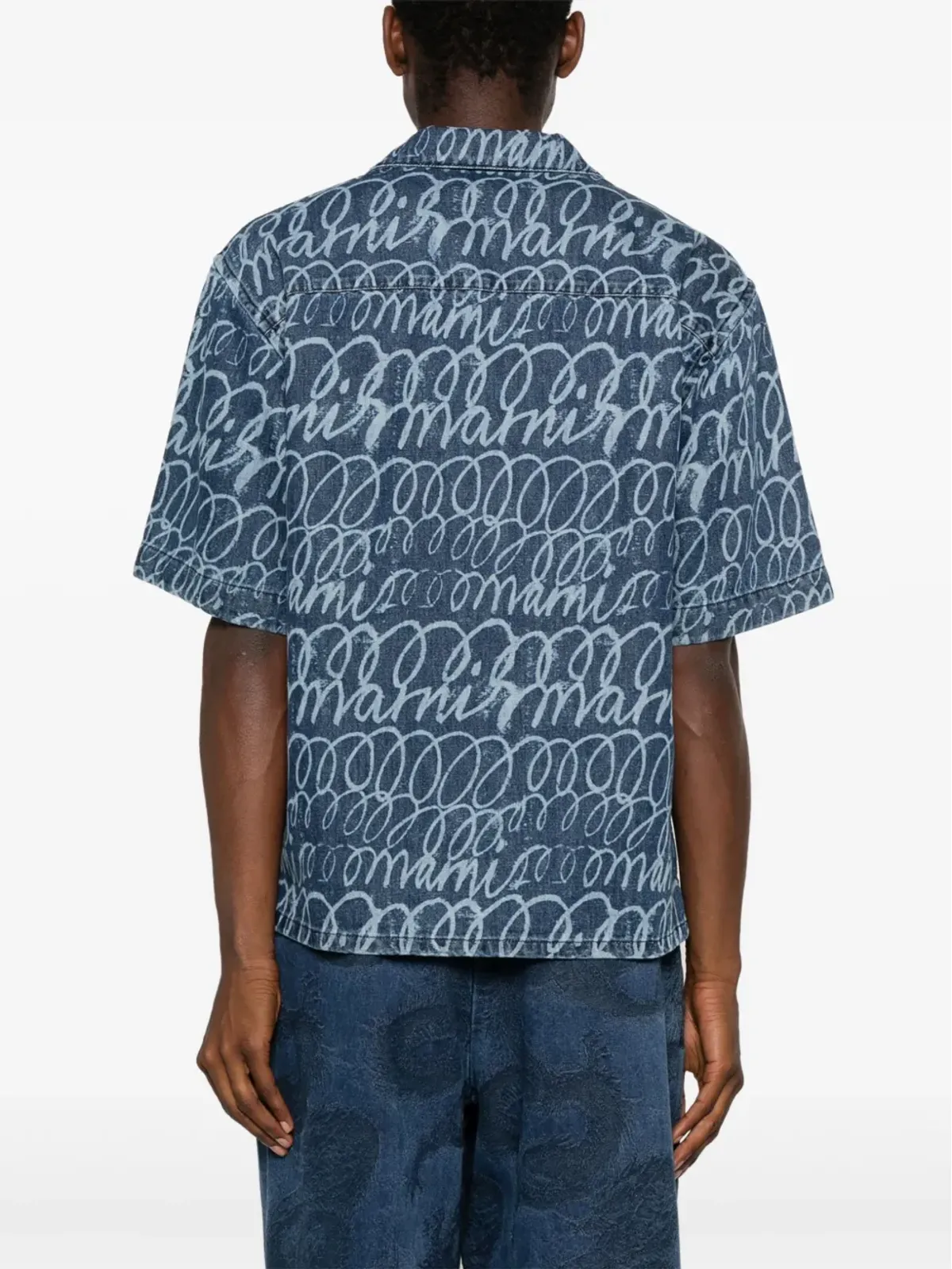 Marni echoes-print デニムシャツ - ブルー - 画像4
