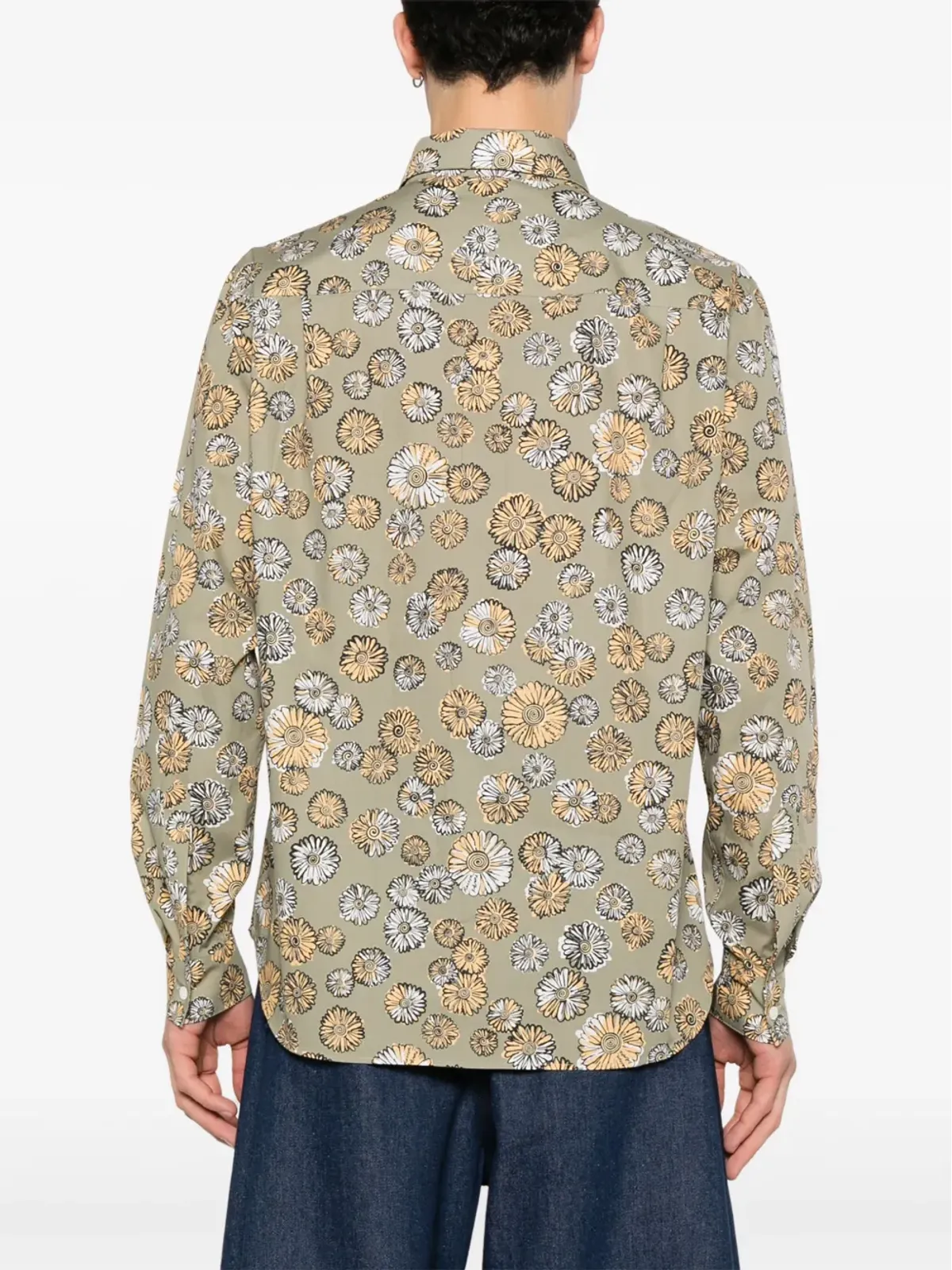 Maison Kitsuné 花柄プリント コットンシャツ グリーン - 画像4