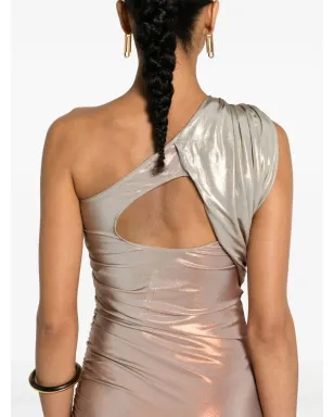 Rick Owens Lilies アミラ アシンメトリック ミディドレス - メタリック - サムネイル5