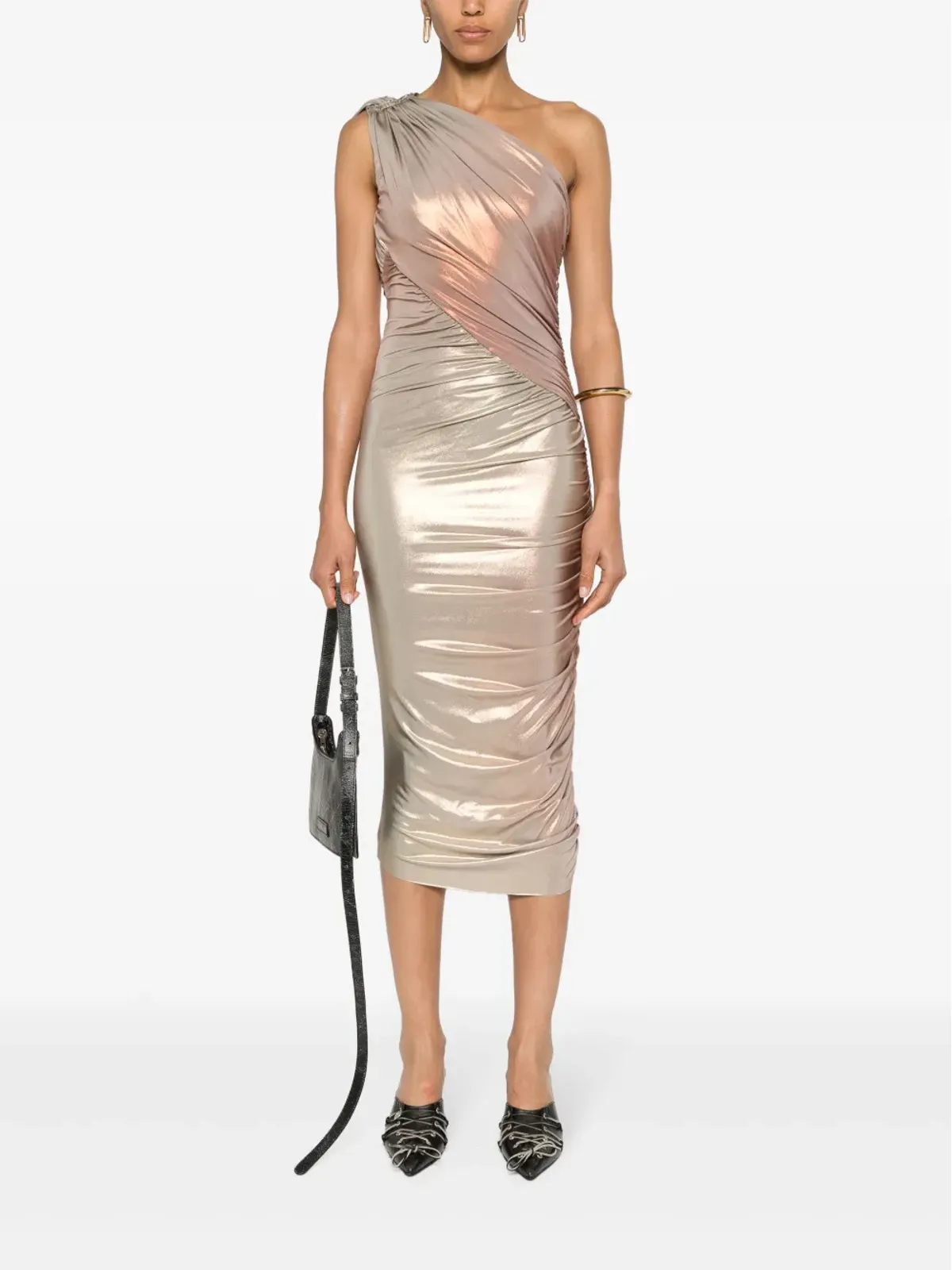 Rick Owens Lilies アミラ アシンメトリック ミディドレス - メタリック - 画像2