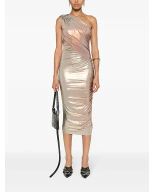 Rick Owens Lilies アミラ アシンメトリック ミディドレス - メタリック - サムネイル2