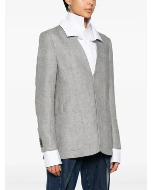 BETTTER x Zegna ノーカラーVネック ブレザー - サムネイル3