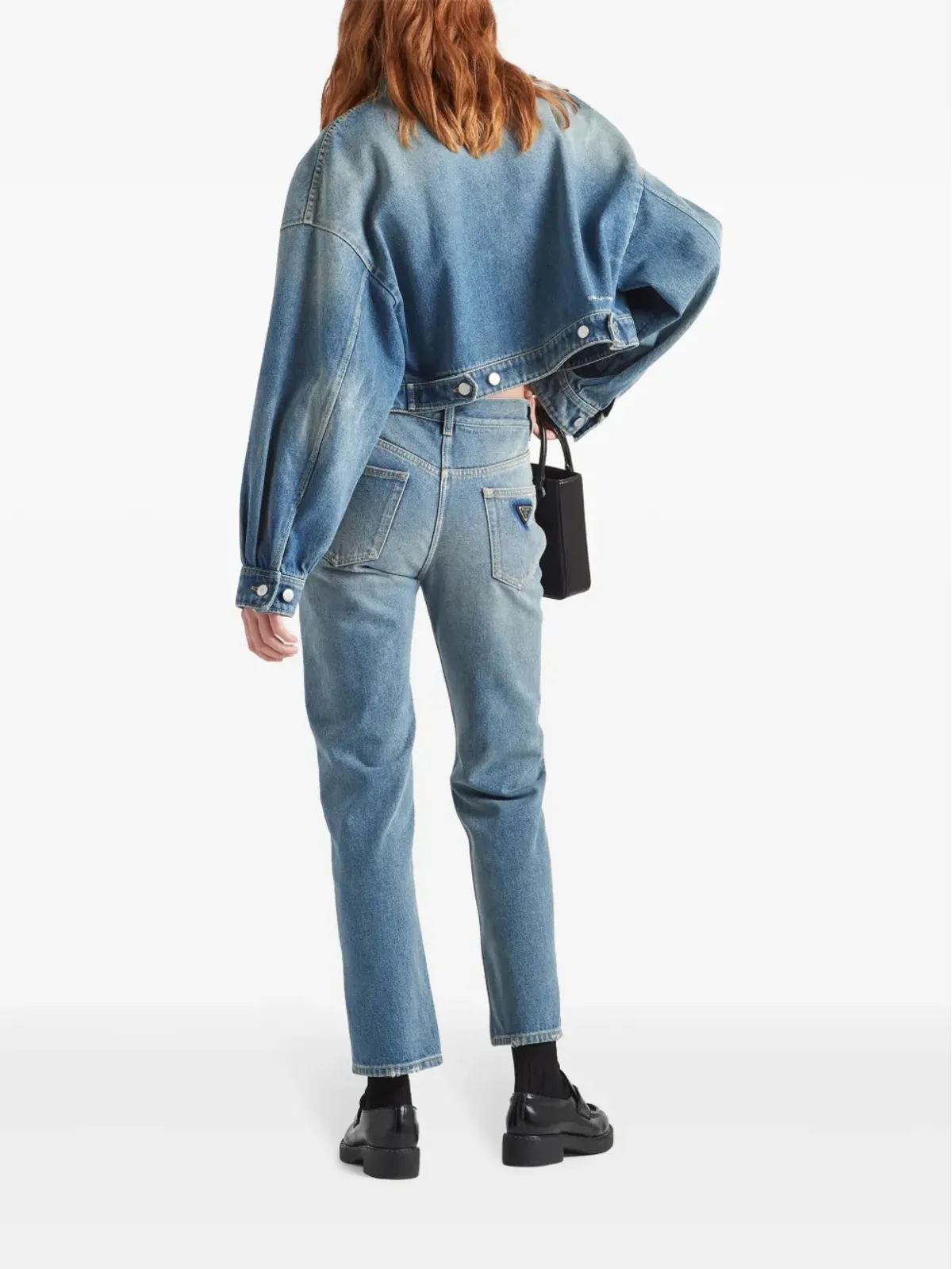 Prada ローライズ オーガニックデニム ジーンズ ブルー - 画像3
