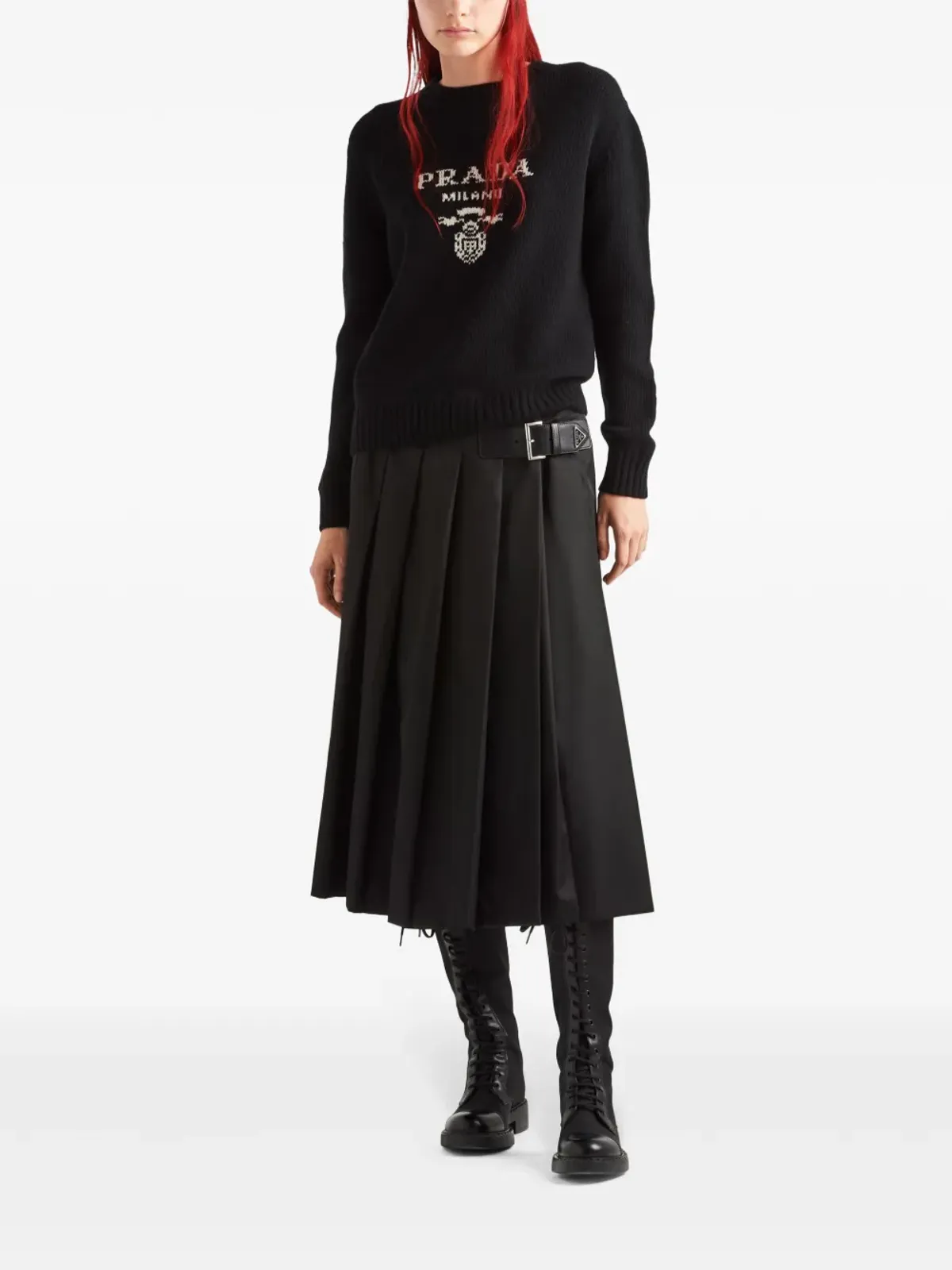Prada ロゴ クルーネック セーター - ブラック - 画像2