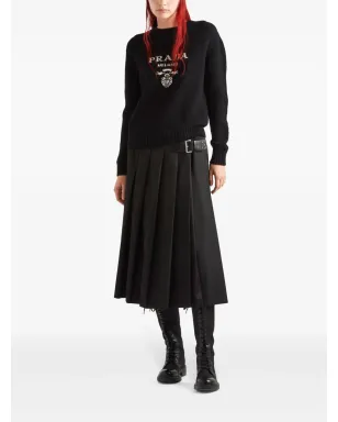 Prada ロゴ クルーネック セーター - ブラック - サムネイル2