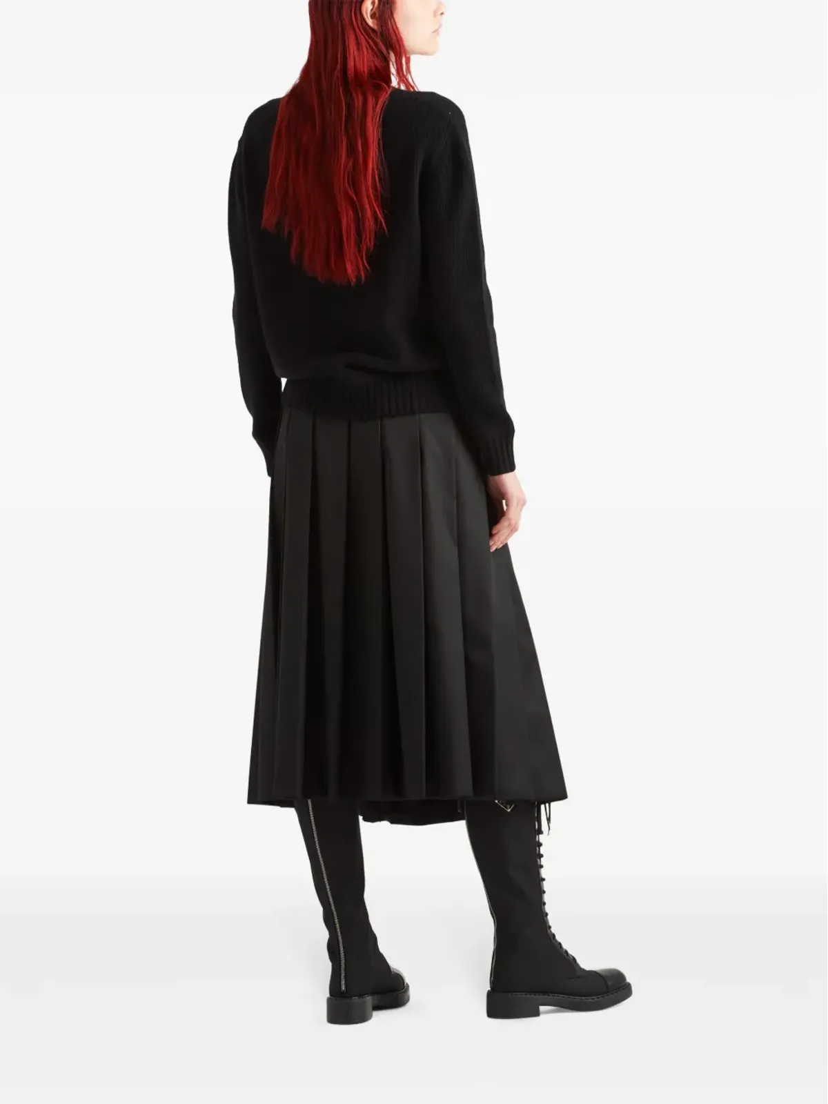 Prada ロゴ クルーネック セーター - ブラック - 画像3
