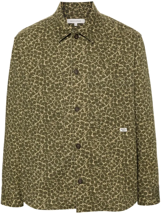 Maison Kitsuné Maison Kitsuné フローラルプリント コットン シャツジャケット - グリーンの商品画像