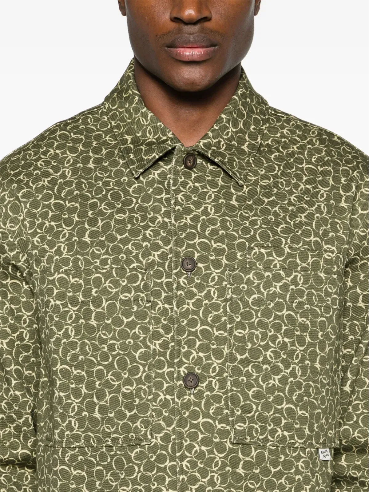 Maison Kitsuné フローラルプリント コットン シャツジャケット - グリーン - 画像5