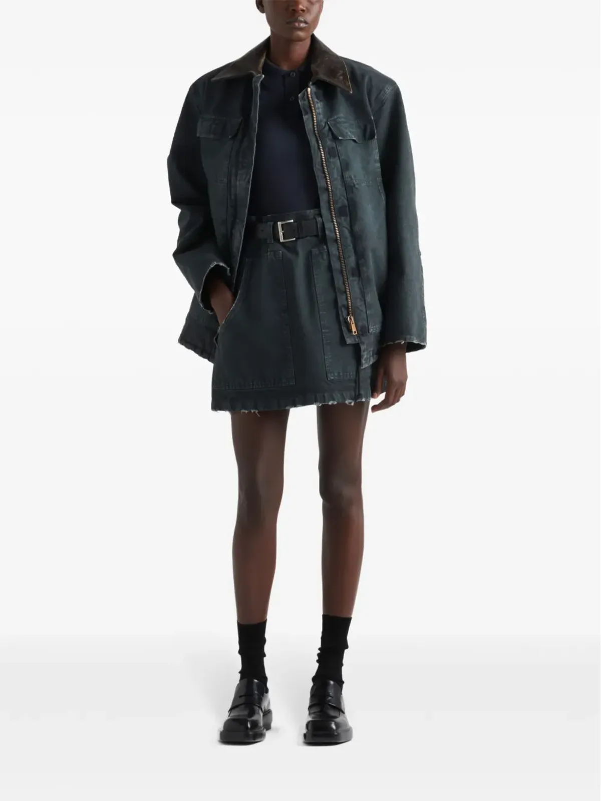 Prada A-line デニムミニスカート - グレー - 画像2