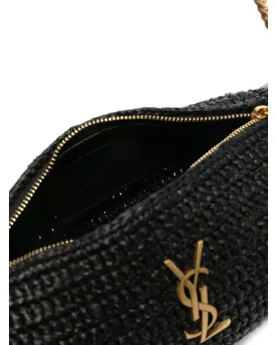 Saint Laurent 小さめ Sade ラフィア ショルダーバッグ - ブラック - サムネイル5