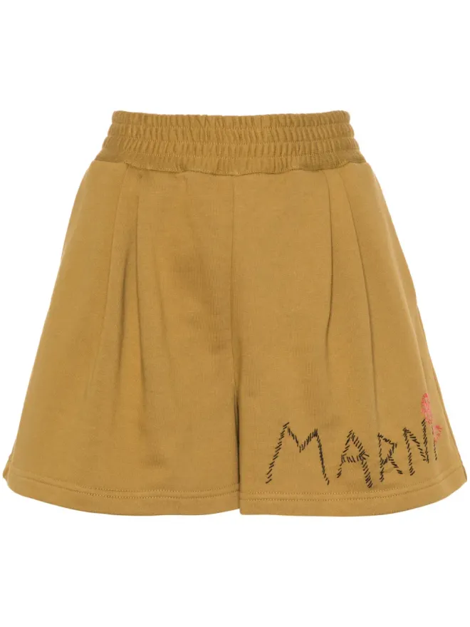 Marni Marni ロゴ刺繍トラックショーツ イエローの商品画像