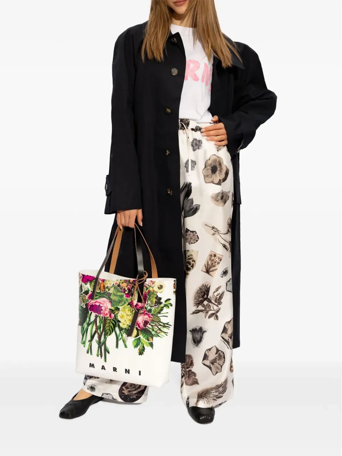 Marni シングルブレスト コットンコート - ブラック - 画像2