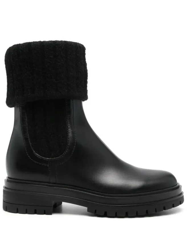 Gianvito Rossi Gianvito Rossi 45mm 折り返しチェルシーブーツ - ブラックの商品画像