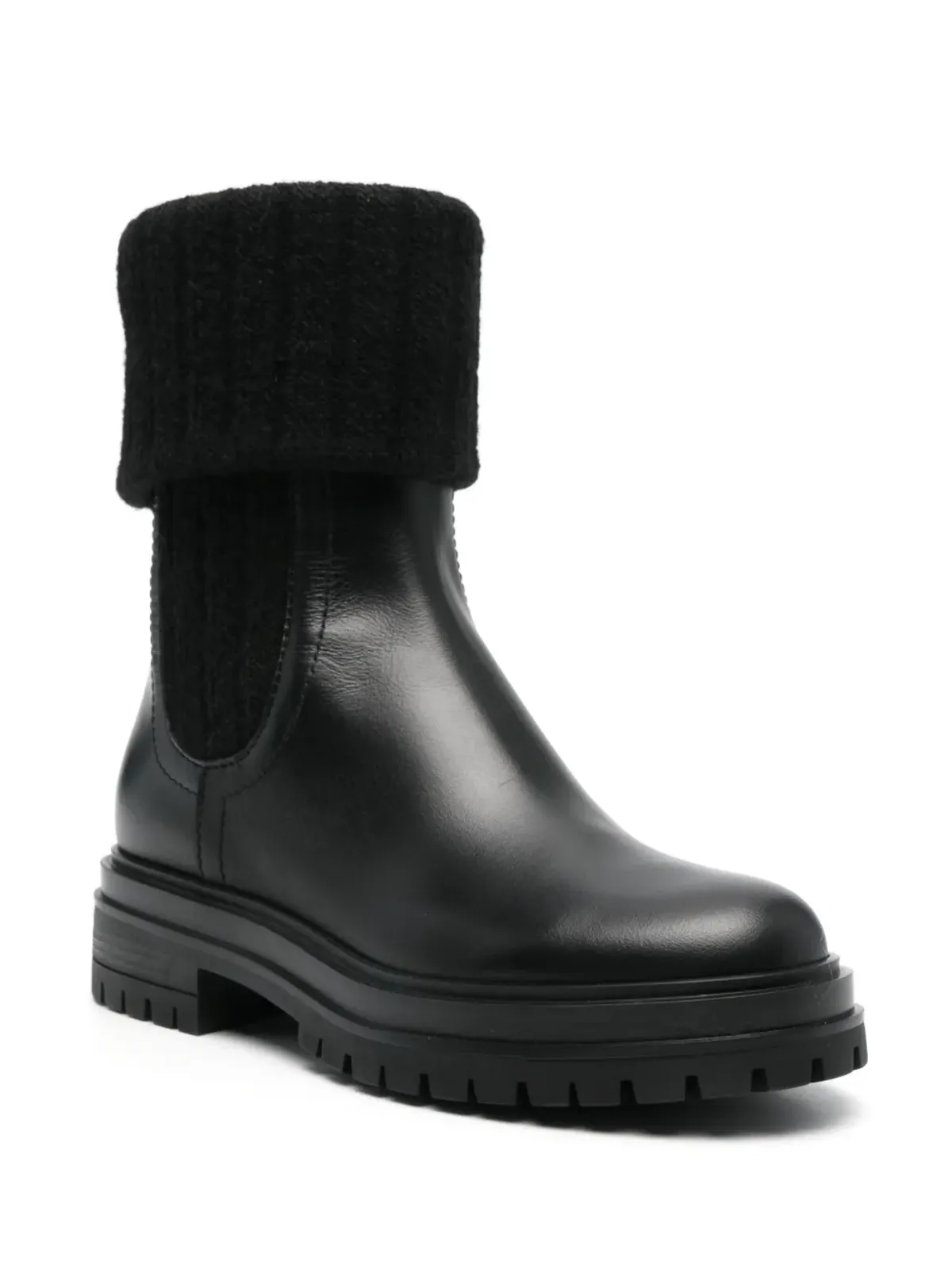 Gianvito Rossi 45mm 折り返しチェルシーブーツ - ブラック - 画像2