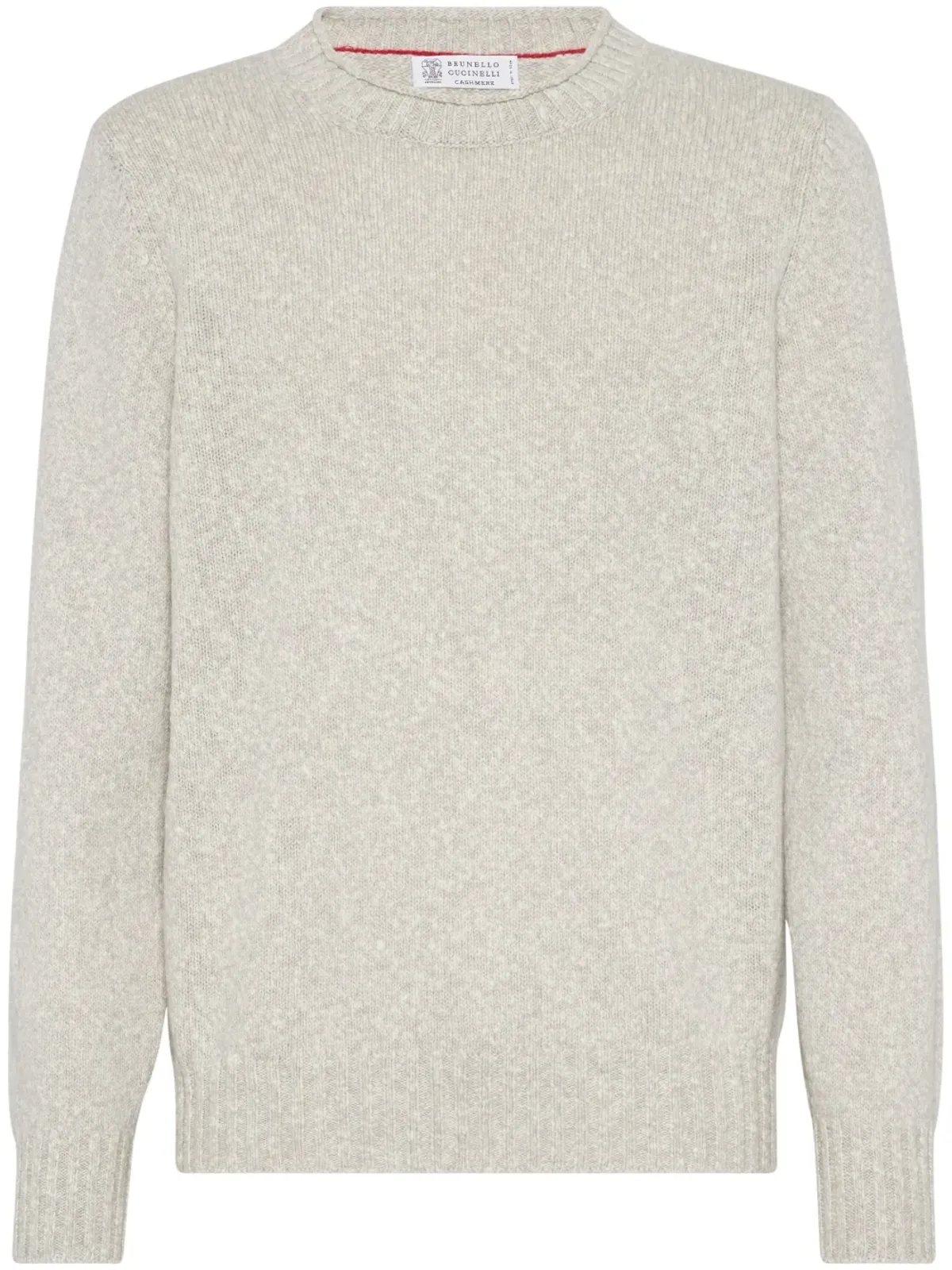 Brunello Cucinelli クルーネック メランジ セーター ホワイト - 画像1
