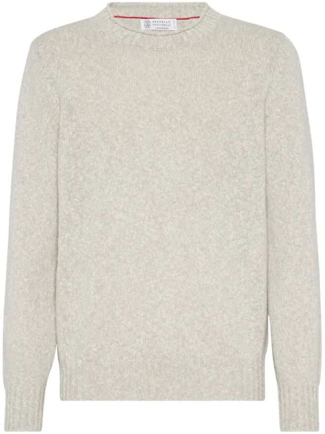Brunello Cucinelli Brunello Cucinelli クルーネック メランジ セーター ホワイトの商品画像