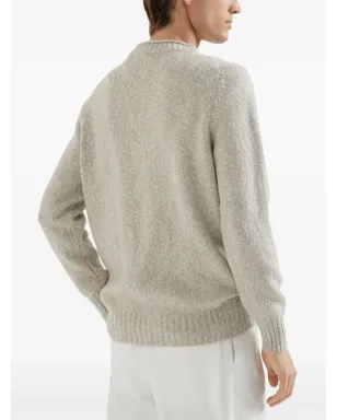 Brunello Cucinelli クルーネック メランジ セーター ホワイト - サムネイル4