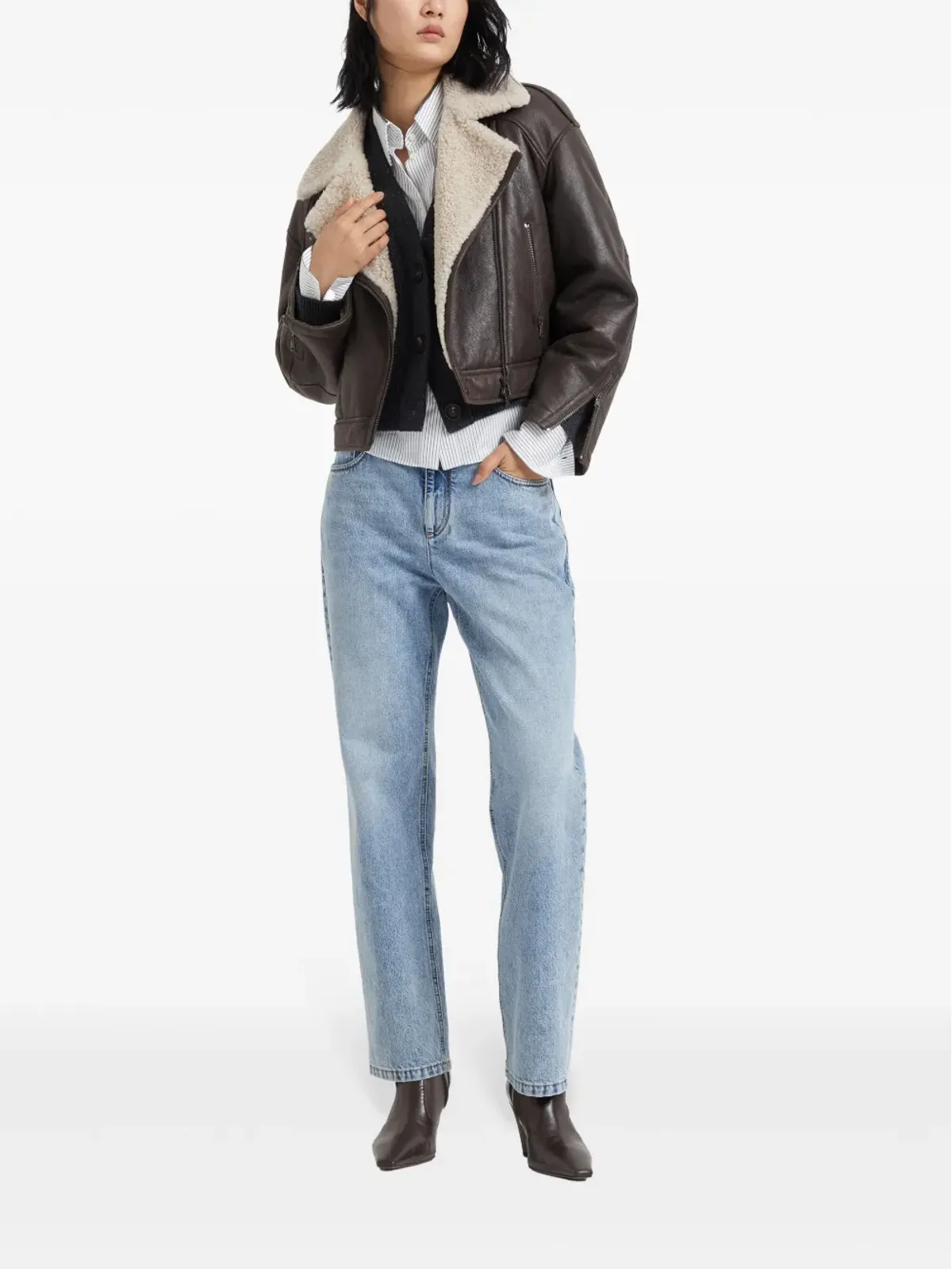 Brunello Cucinelli ストレートレッグデニムジーンズ ブルー - 画像2