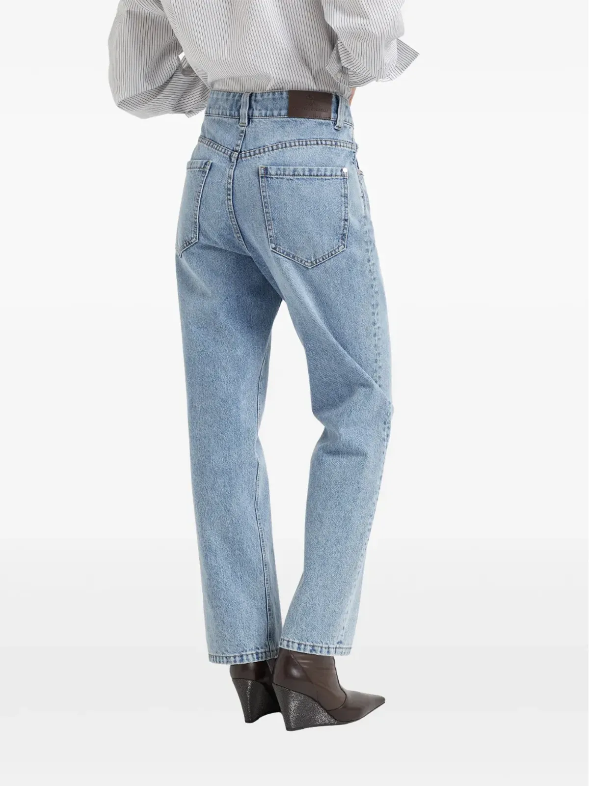 Brunello Cucinelli ストレートレッグデニムジーンズ ブルー - 画像4