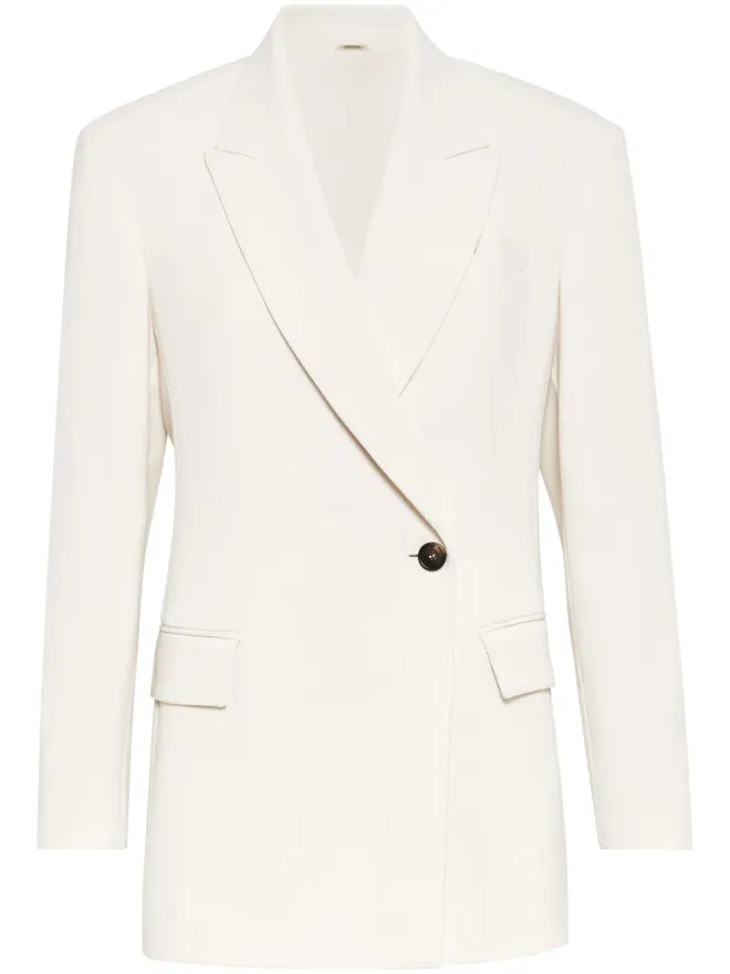Brunello Cucinelli Brunello Cucinelli シングルボタン ブレザー - ホワイトの商品画像
