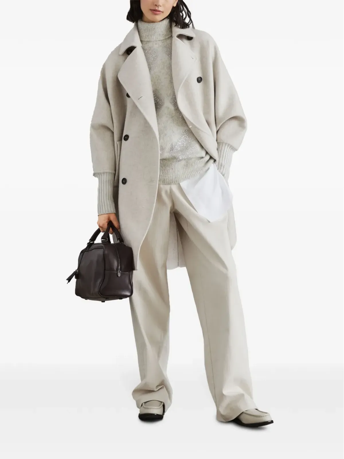 Brunello Cucinelli スパンコール付き タートルネック セーター - ホワイト - 画像2