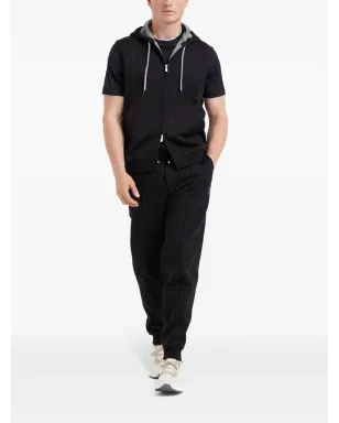 Brunello Cucinelli 袖なしジップアップフーディー - ブラック - サムネイル2