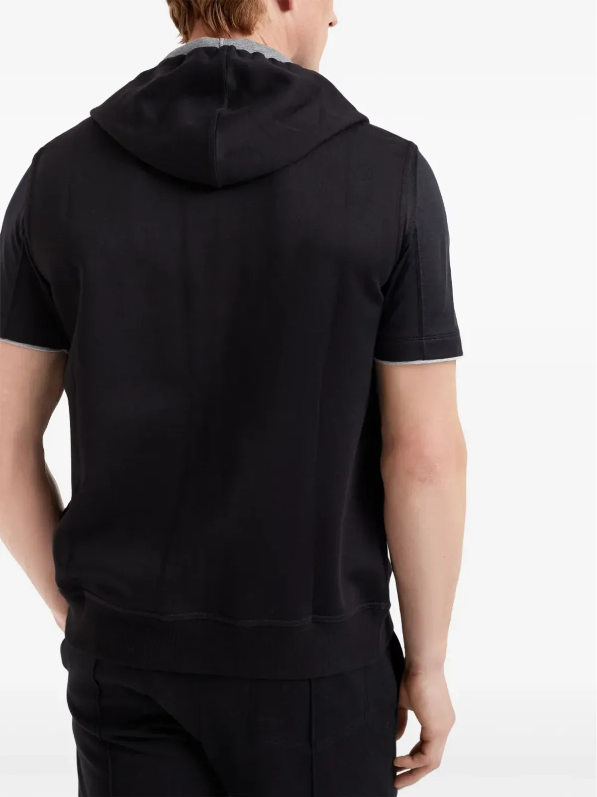 Brunello Cucinelli 袖なしジップアップフーディー - ブラック - 画像4