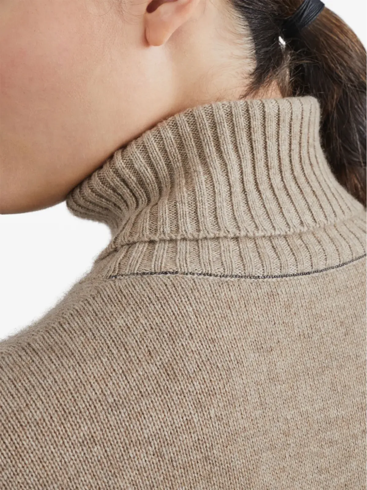 Brunello Cucinelli カシミヤ ミディドレス ブラウン - 画像5