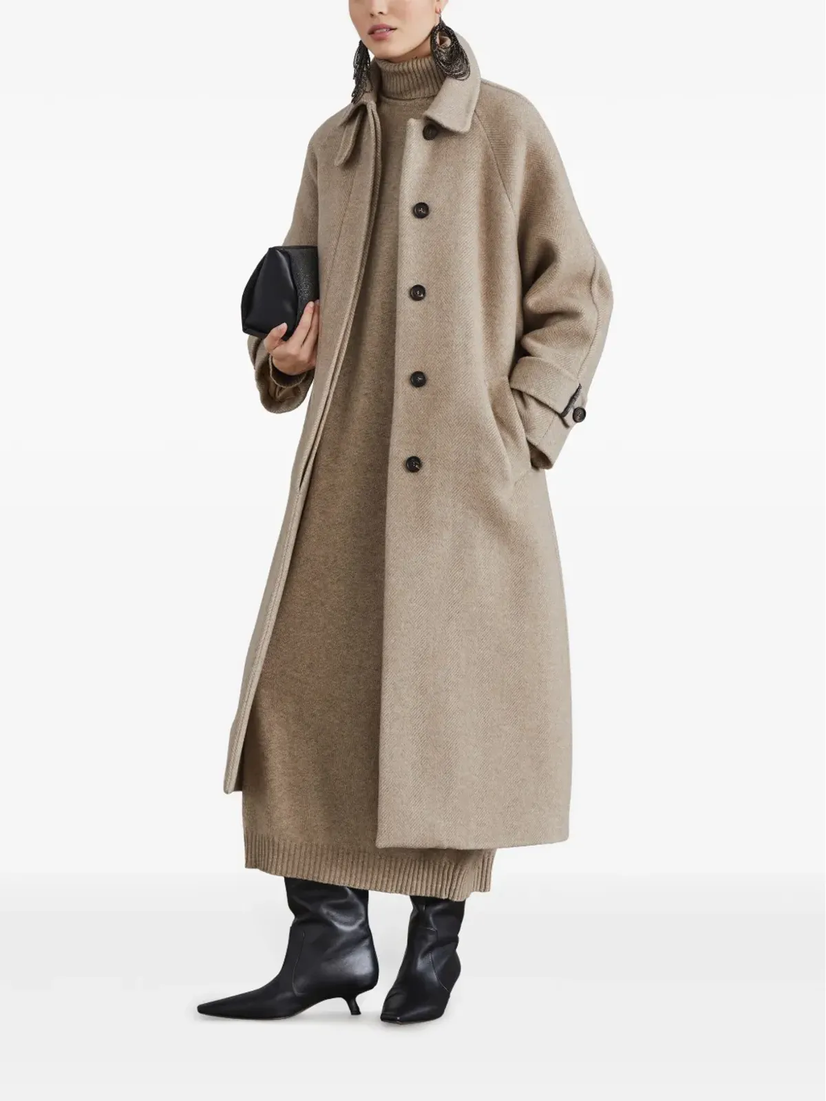 Brunello Cucinelli カシミヤ ミディドレス ブラウン - 画像2