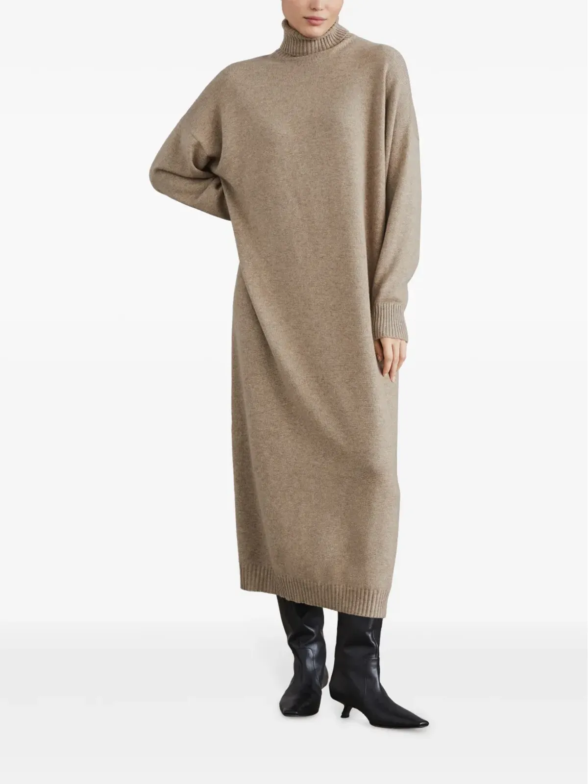 Brunello Cucinelli カシミヤ ミディドレス ブラウン - 画像3