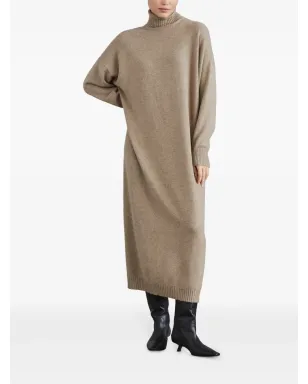 Brunello Cucinelli カシミヤ ミディドレス ブラウン - サムネイル3