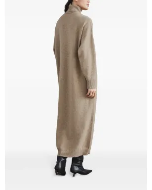 Brunello Cucinelli カシミヤ ミディドレス ブラウン - サムネイル4
