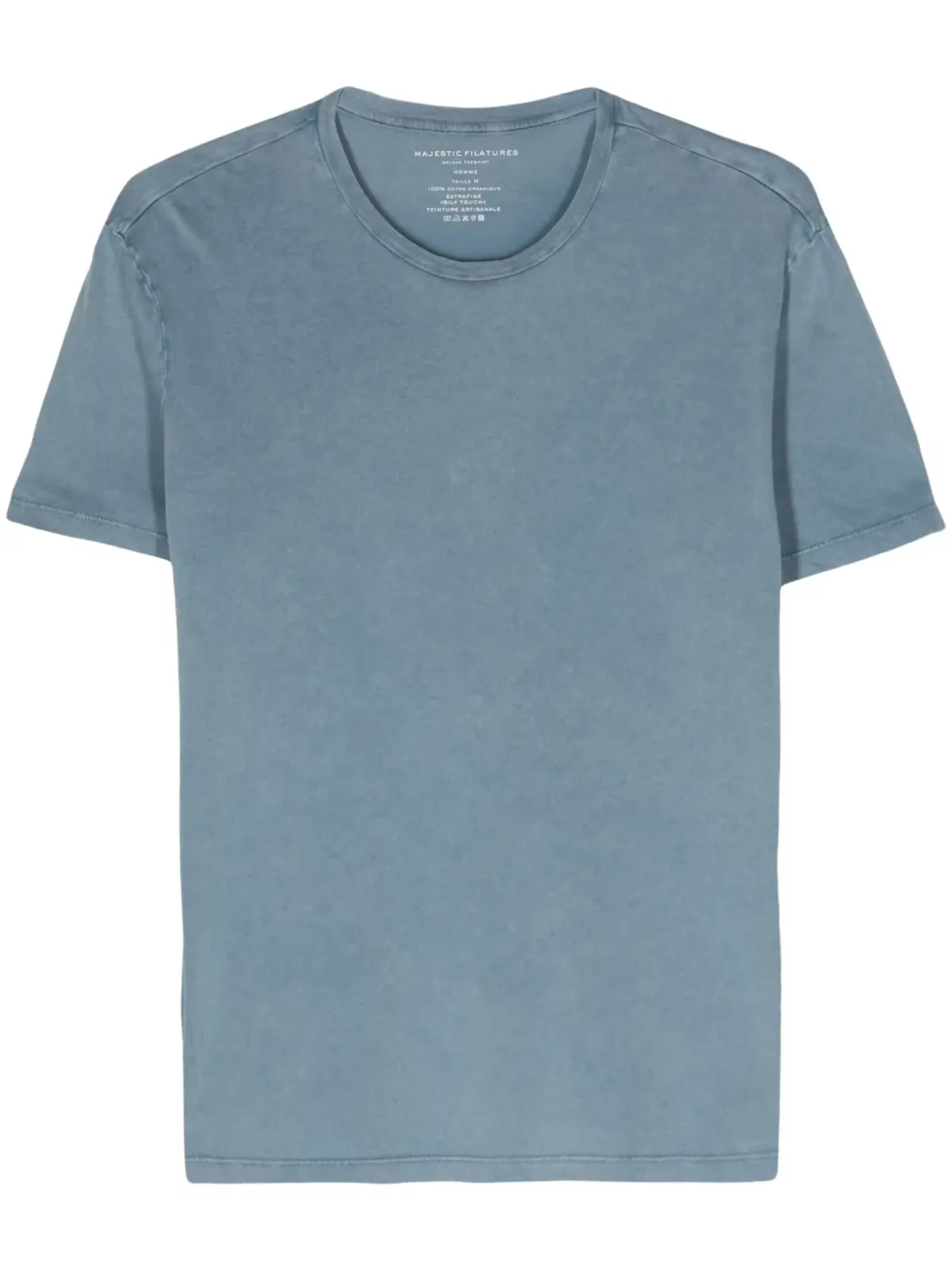 Majestic Filatures クルーネック オーガニックコットン Tシャツ ブルー - 画像1