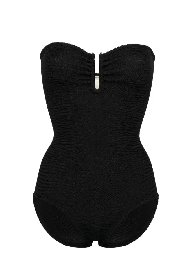 PARAMIDONNA PARAMIDONNA Frida strapless seersucker swimsuit - Blackの商品画像