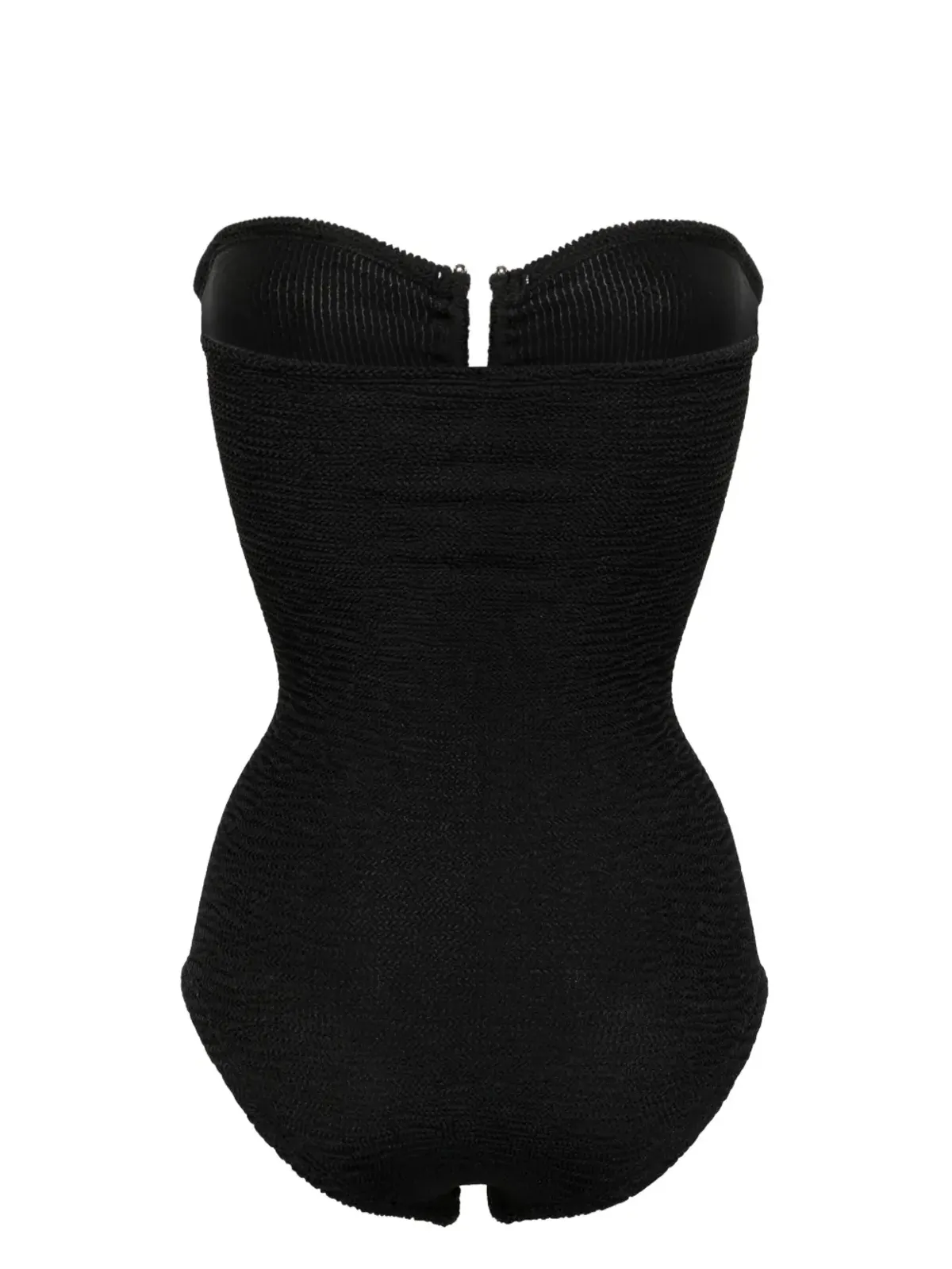 PARAMIDONNA Frida strapless seersucker swimsuit - Black - 画像2