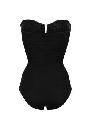 PARAMIDONNA Frida strapless seersucker swimsuit - Black - サムネイル2