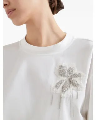 Brunello Cucinelli ビーズ装飾のコットンTシャツ - サムネイル5
