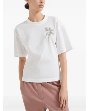 Brunello Cucinelli ビーズ装飾のコットンTシャツ - サムネイル3