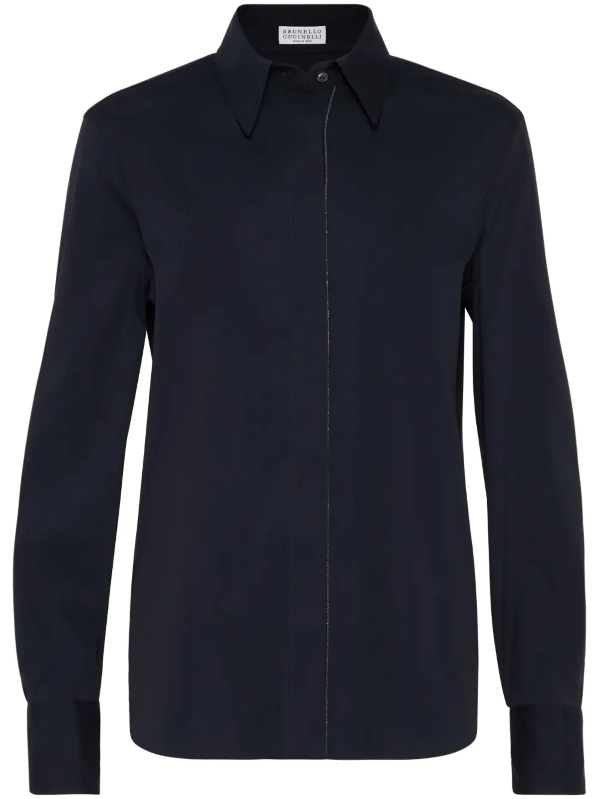 Brunello Cucinelli モニリチェーン ポプリン生地 シャツ - 画像1