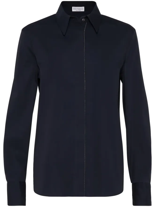 Brunello Cucinelli Brunello Cucinelli モニリチェーン ポプリン生地 シャツの商品画像