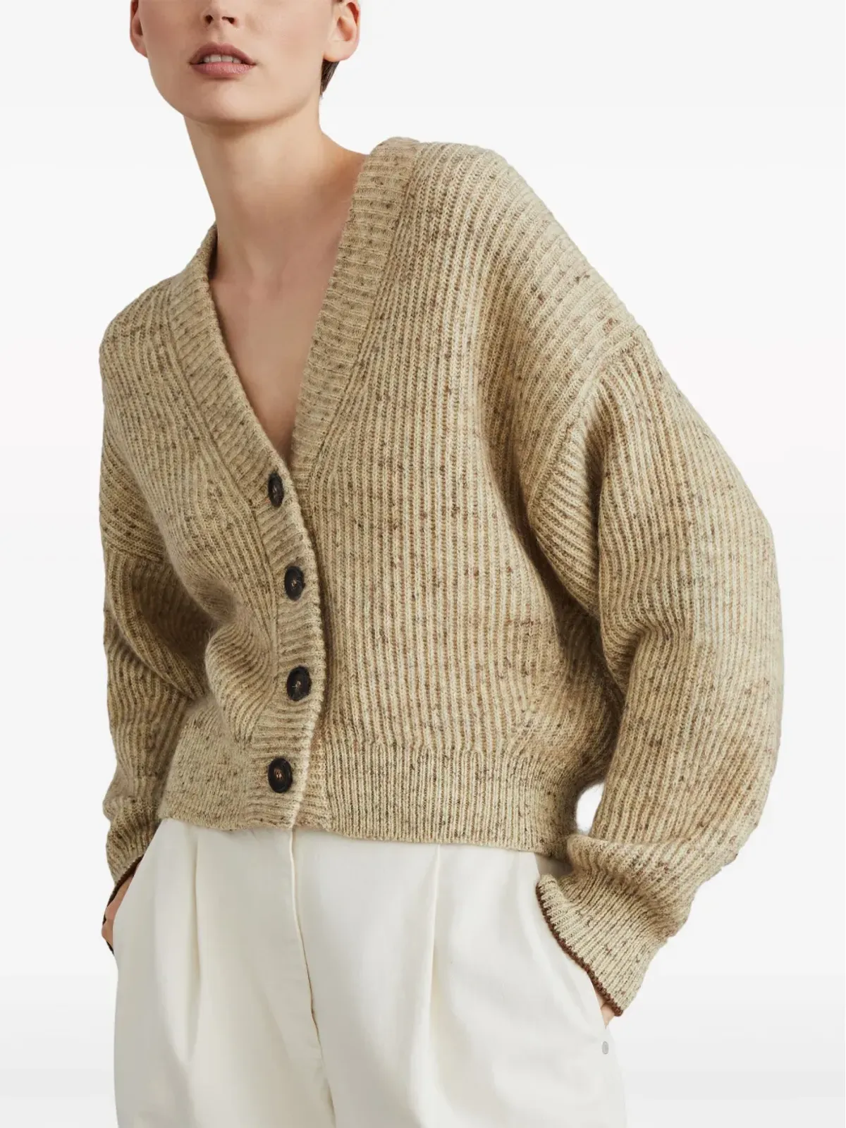 Brunello Cucinelli ミックスウール混紡カーディガン - ニュートラルカラー - 画像3