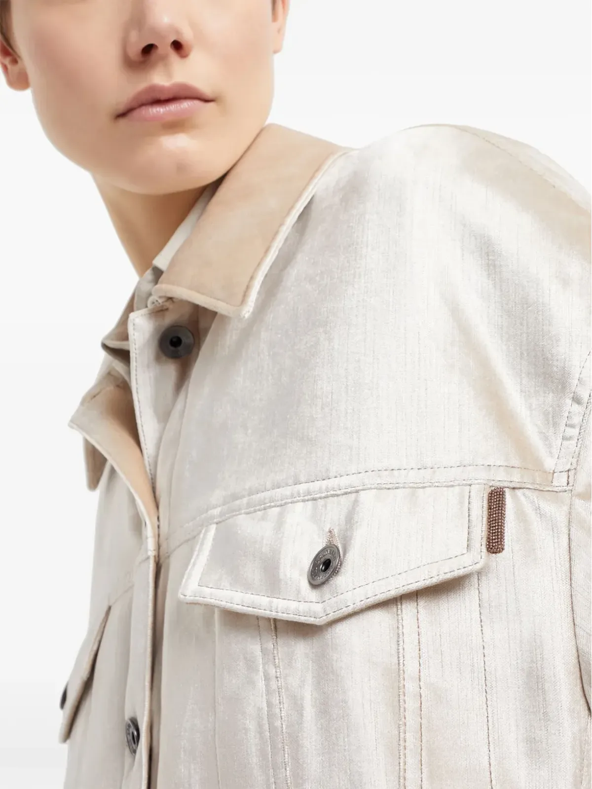 Brunello Cucinelli パッド入りパール仕上げジャケット - ニュートラル - 画像5